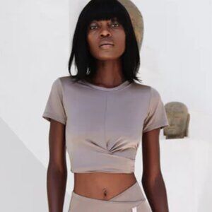 CXIX Bronzed Pray For Me Knot Crop Top - XXS